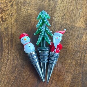 Set of three bottle stoppers